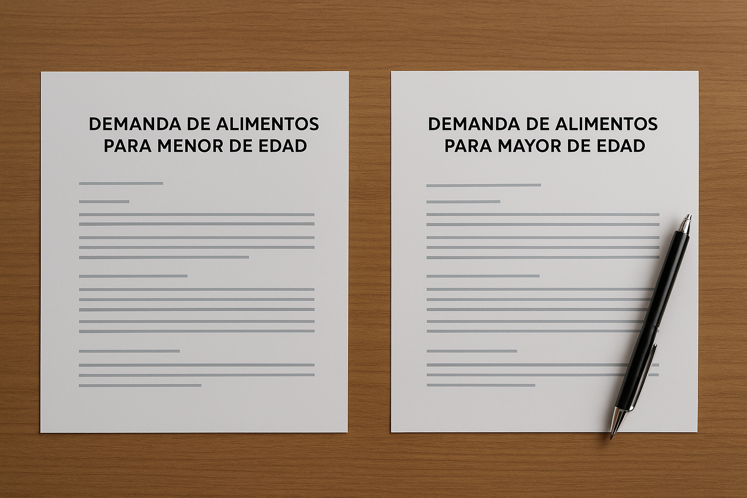 Diferencias legales en demandas de alimentos para menores y mayores